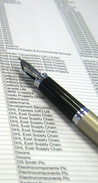 Spreadsheet and pen